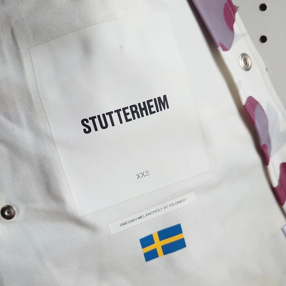 Stutterheim Mosebacke Red Camo Hoodie Raincoat - CHECK LAID FLAT MEASUREMENTS - Picture 11 of 14